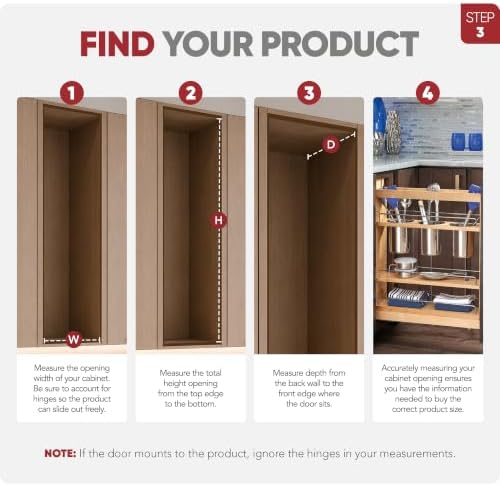 Rev-A-Shelf Pullout Organizer w/Soft-Close, Min Cabinet Opening 5.5" W
