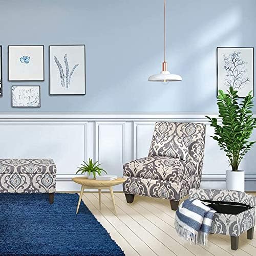 HomePop 22" Modern Rectangular Storage Ottoman - Suri Blue