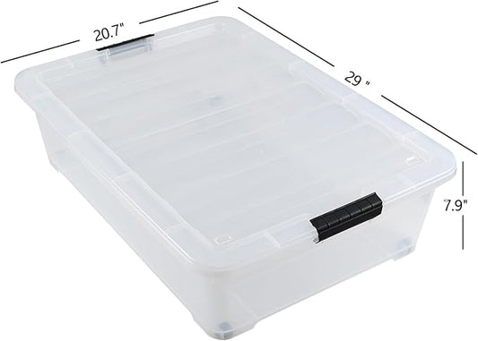3-Pack 50 Quart Under the Bed Low Profile Storage Boxes, Large Under Bed - Image 2