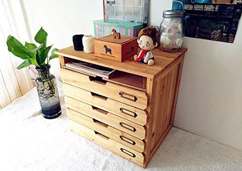 5 Flat Drawer Organizer for Home or Office Desk - Wooden Chest of Drawers - F...