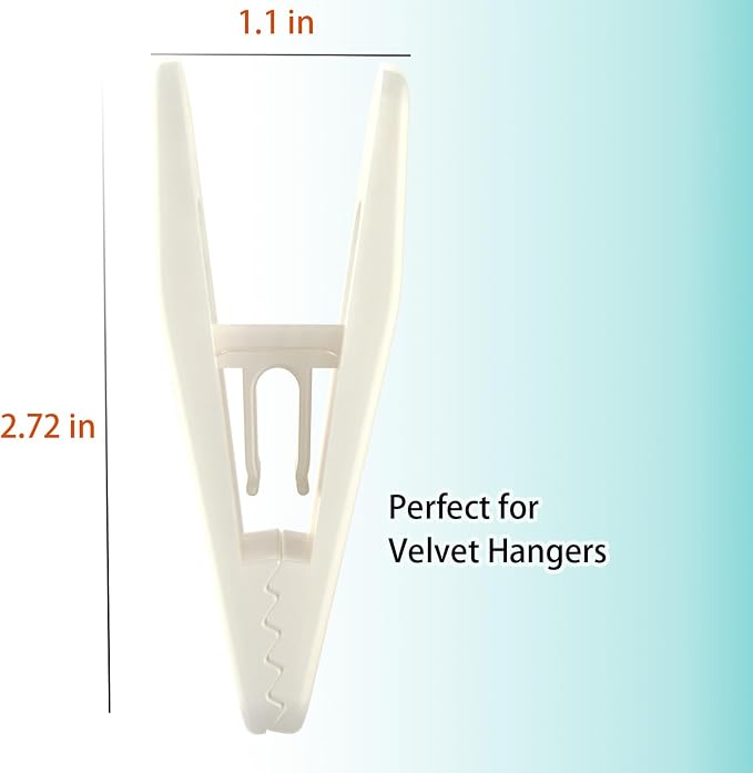 Hanger Clips for Velvet Hangers, Non-Slip Plastic Clips Pant Skirt Hanger Clips - Image 7