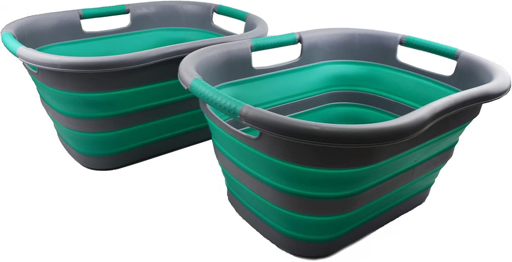 SAMMART 30L (7.9 gallon) Collapsible Plastic Laundry Basket - Foldable Pop Up...