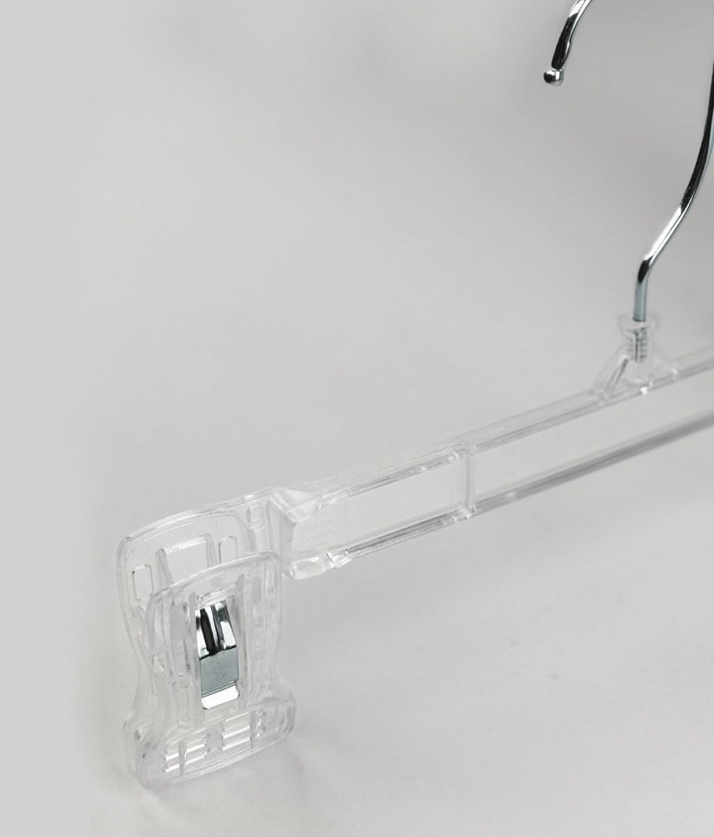 NAHANCO 8" Clear Plastic Bottom Hanger, Pinch Grips, Swivel Hook, 200 Pack