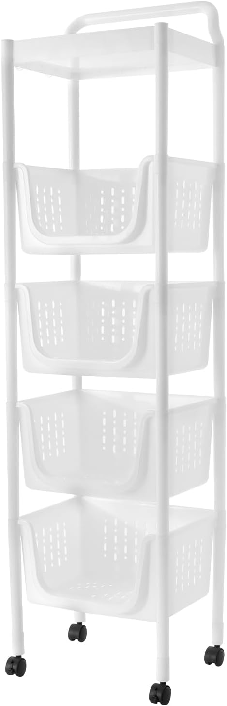 5 Tier Kitchen Organizer,Hollow-Cut Floor-Standing Fruit Vegetable Basket wit...