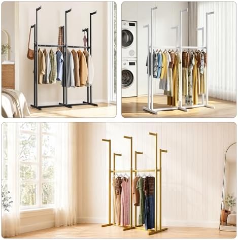 Retail Clothing Rack with Wheels, Heavy Duty 6-Arm Commercial Garment Rack