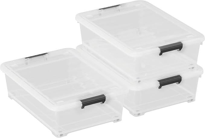 25 Quart Clear Plastic Latch Storage Box - Image 7