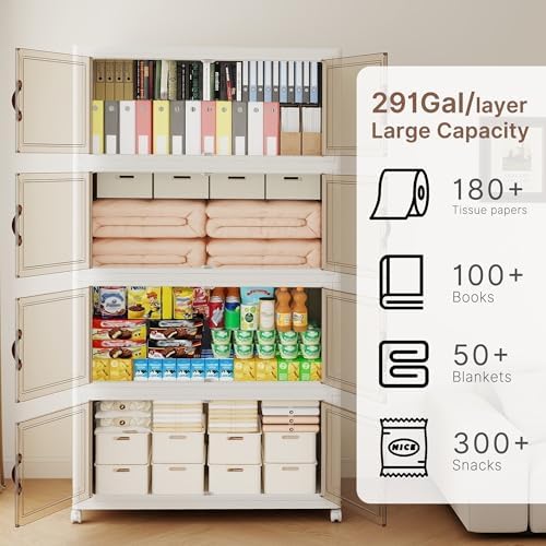 1288QT Extra Large Stackable Storage Bins with Lids & Wheels