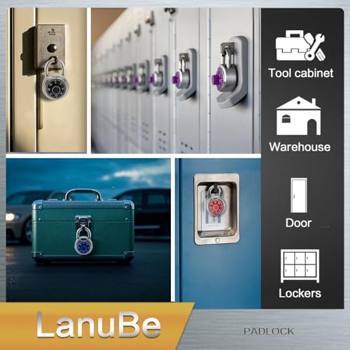 LanuBe Lock Standard Dial Combination Padlock 48 Pack Wide 2-in Black Dial