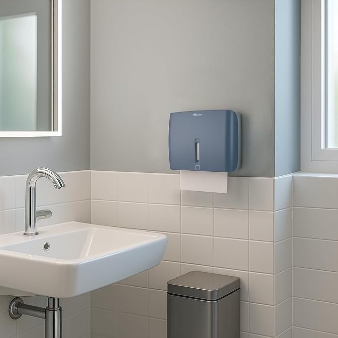 Commercial Paper Towel Dispenser Wall Mount Blue Pack of 2 Fits Multifold Paper - Image 6