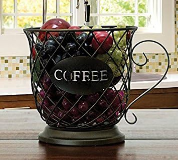 THE ORIGINAL Boston Warehouse Coffee Mug Kup Keeper, Storage Basket