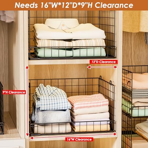 Yociyoga 8-Tier Stackable Closet Organizers and Storage Shelves, Foldable Clo...