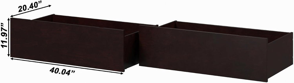 AFI Queen/King/Twin XL Under Bed Storage Drawers (Set of 2), Espresso