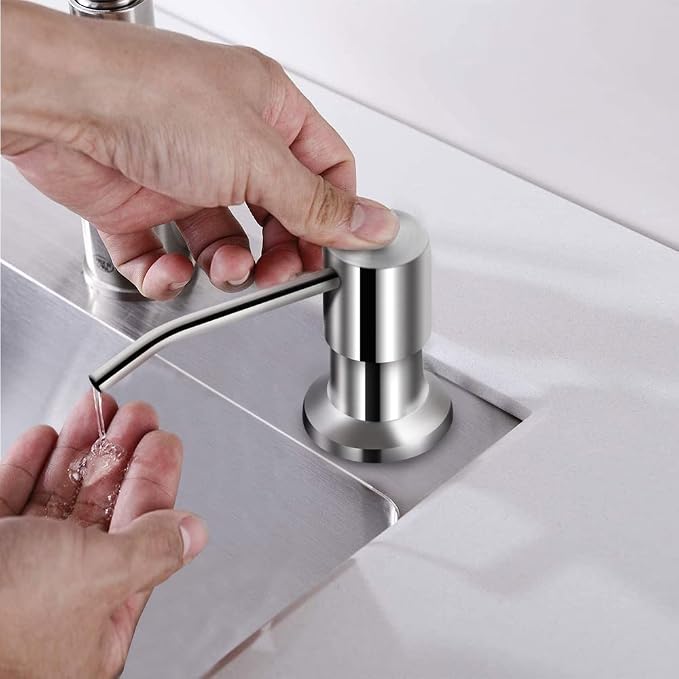 Soap Dispenser for Kitchen Sink, Brushed Nickel Countertop Soap Dispenser Pump - Image 7