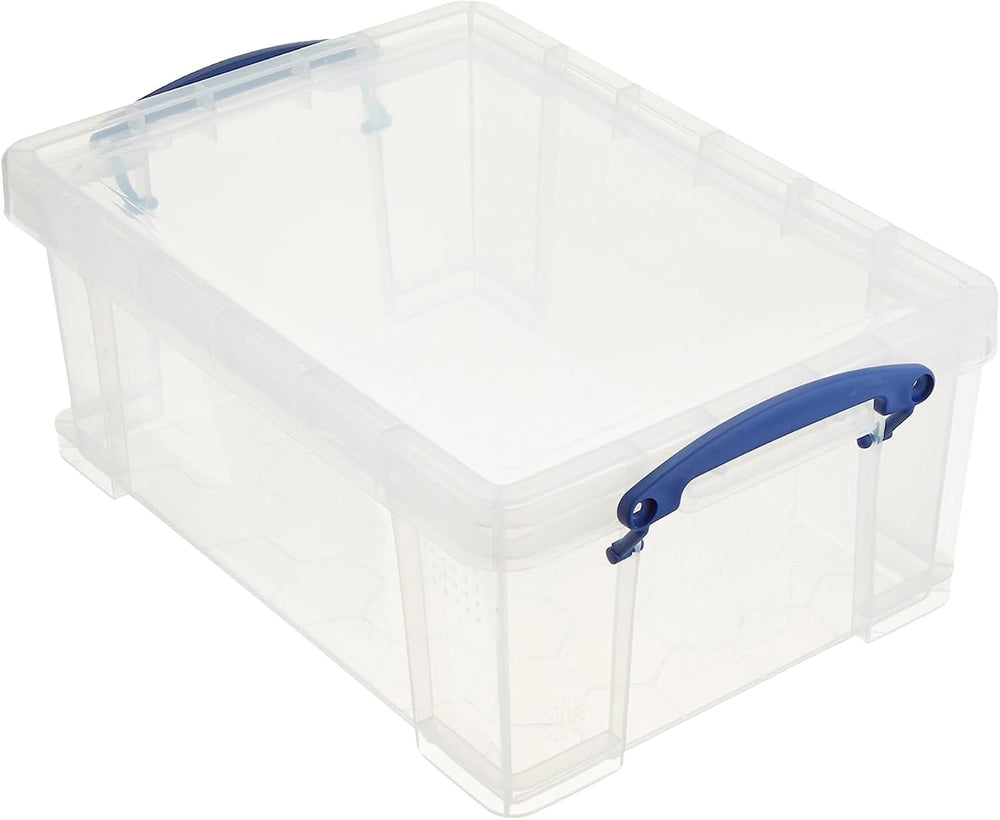 Really Useful Box Stackable 9 Liter Plastic Storage Container, 5 Pack