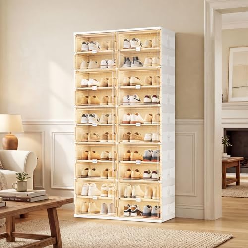 JEKO&JEKO 10 Tiers Foldable Shoe Rack Organizer Cabinet for Closet Entryw...