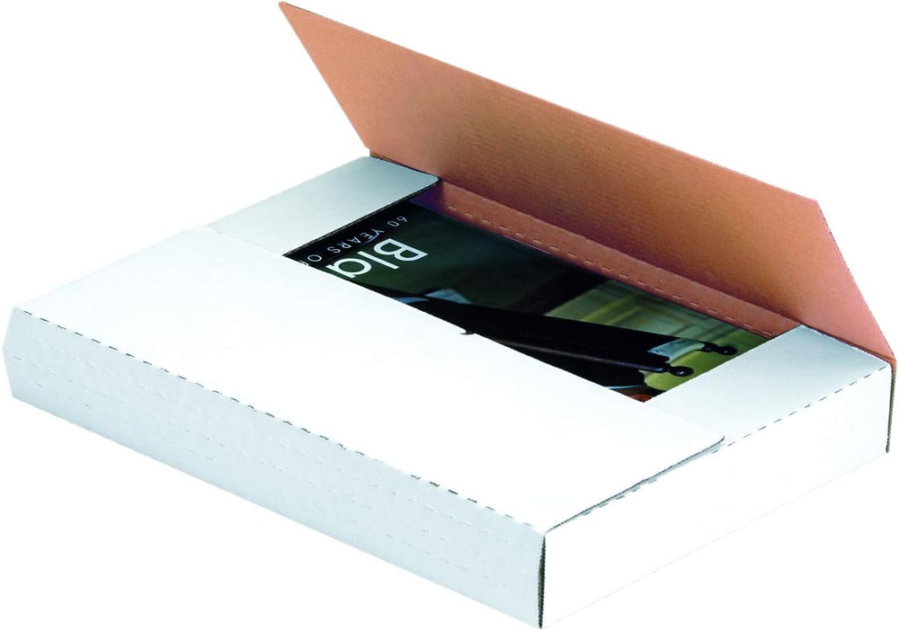 BOX USA White Easy-Fold Mailing Boxes, 12 1/8" x 9 1/8" x 2", ...