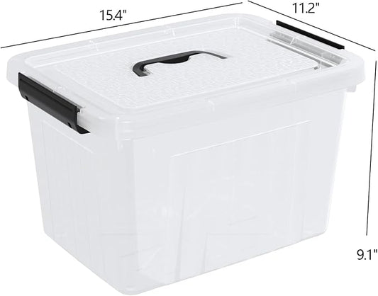 18 Quart Clear Plastic Storage Latching Bin - Image 2