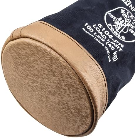 Klein Tools 5104FR Canvas Bucket, Flame-Resistant Tool Bucket Made of No. 4 C...