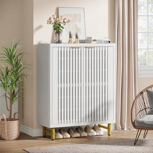 Tribesigns Shoe Cabinet with Shutter Doors