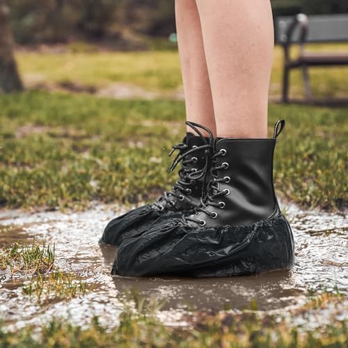 ABC PACK & SUPPLY Black Disposable Shoe Covers, 6 x 12.5 Inch, Pack of 10...