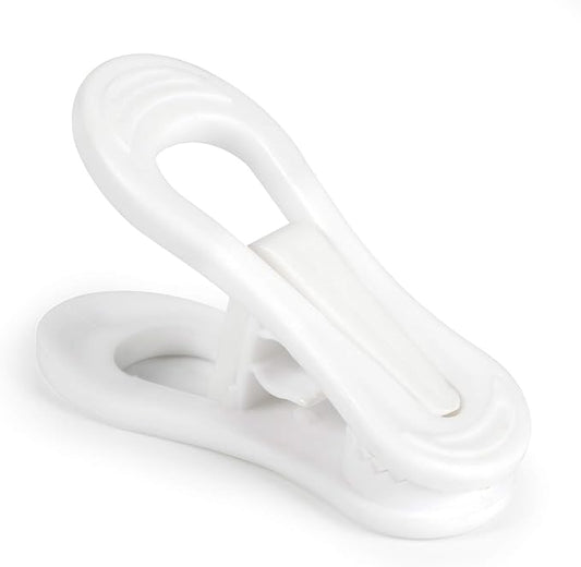 Tinfol White Plastic Hanger Clips, 24 Pack Hanger Clips- Strong Pinch Grip - Image 2