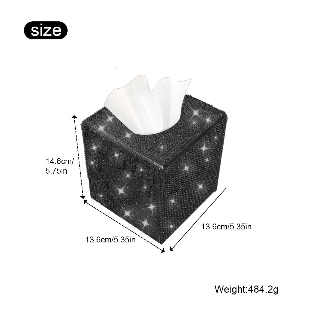 Bling Crystal Rhinestone Rectangular Tissue Box Cover - Sparkling Facial Napk...