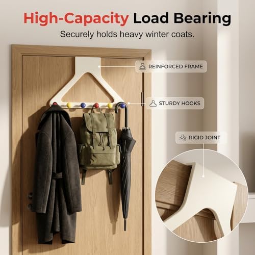 Over Door Hook No Drill Heavy Duty Hanger Organizer Bags (Mixed 2 Colors)