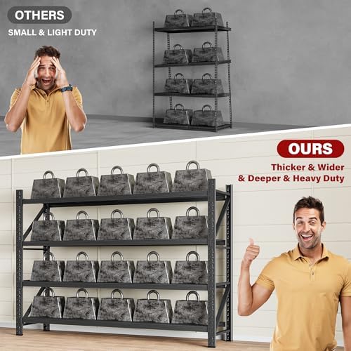 48" Wide Heavy Duty Garage Shelving Units,3000LBS 24 Deep Storage Shelve...