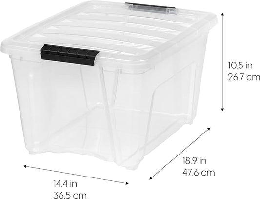 IRIS USA 32 Qt Stackable Plastic Storage Bins - Image 2