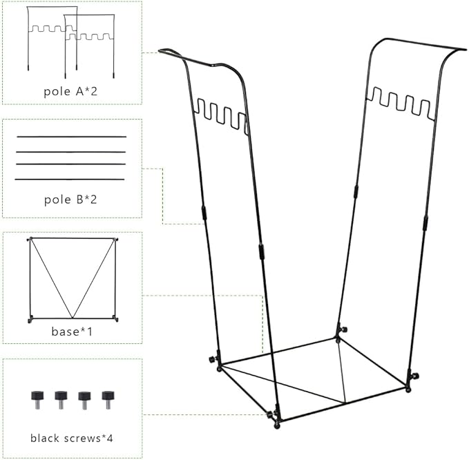 2 Pack Trash Bag Holder, 30-45 Gallon Garbage Bag Holder, Metal Portable Leaf - Image 7