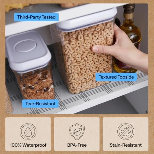 GORILLA GRIP Shelf Liner, Kitchen Drawer Protector, 24x240 Gray White