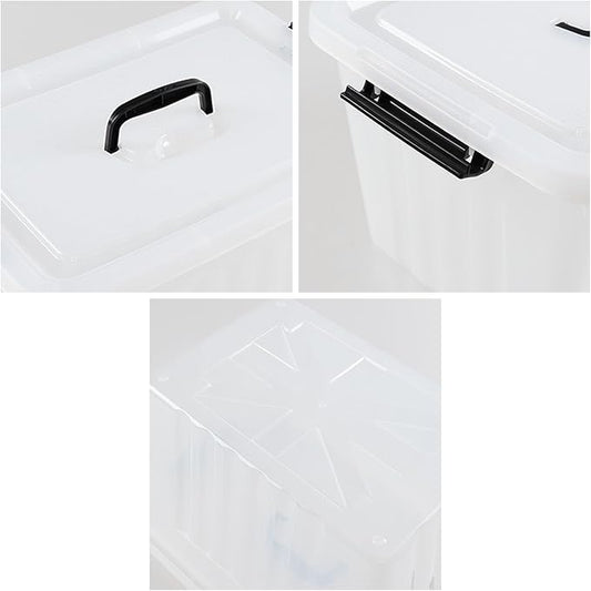 Bringer 4-Pack Clear Plastic Latching Storage Box, 18 L Storage Bin - Image 2