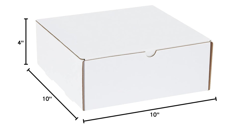 BOX USA BM10104 10"L x 10"W x 4"H, White (Pack of 50)