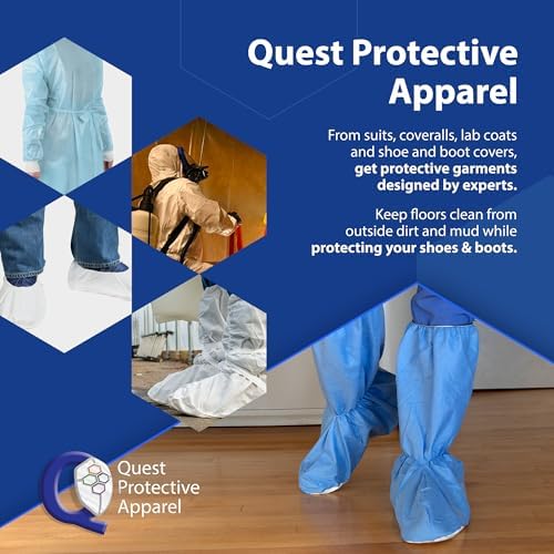Quest Traction Boot & Shoe Covers 18in, Non-Slip, Blue, X-Large, 50 Pairs
