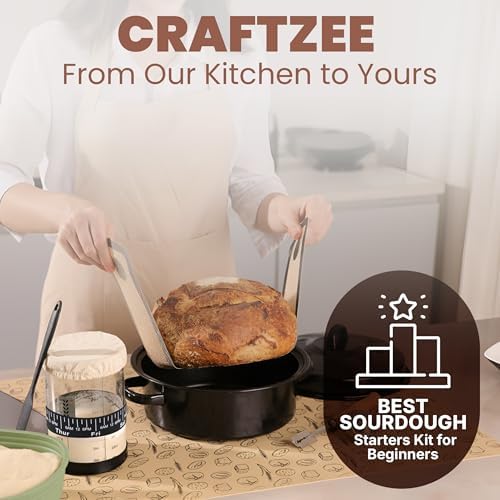 CraftZee Super All-Inclusive ๐ฃ๐ฅ๐๐ ๐๐จ๐ Sourdough Starter Kit with Pot - Sourdou...