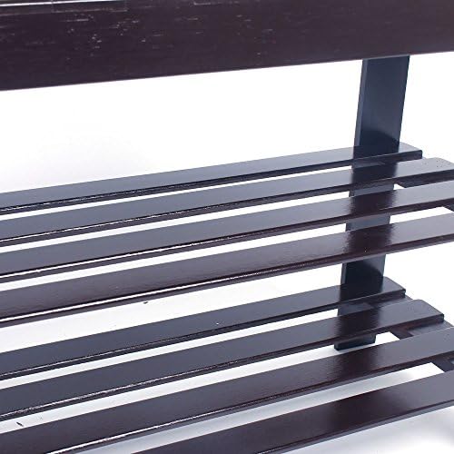 Knocbel 3-Tier Bamboo Shoe Bench 35.5 Inch Long Entryway Storage Rack Shoes O...