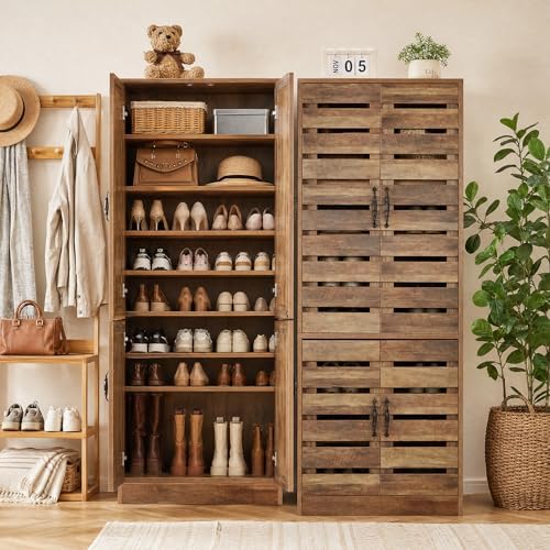 Tribesigns 71" Tall Shoe Cabinet with Doors