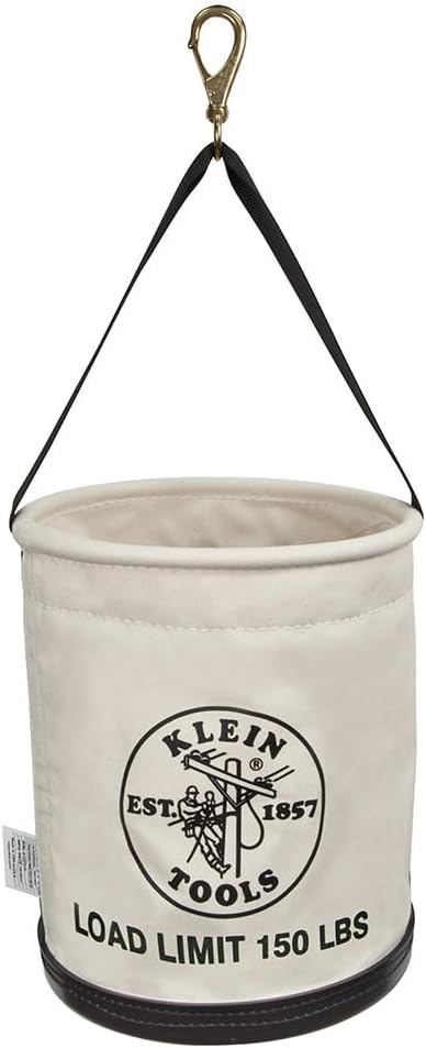 Klein Tools 5109SLR Canvas Bucket, All-Purpose Tool Bucket with Plastic Botto...
