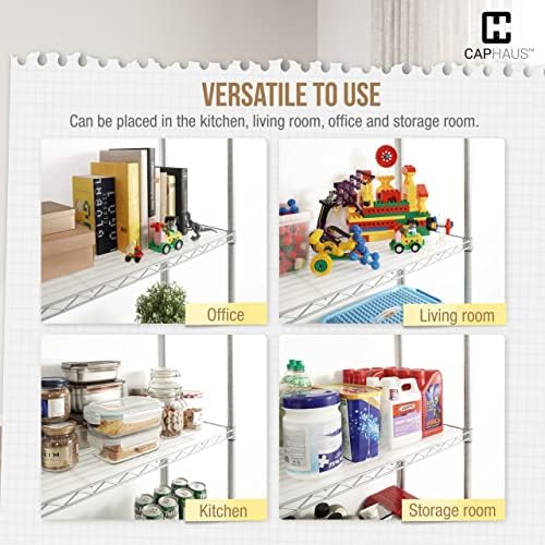 Fencer Wire NSF 2 to 4 Tier Stackable Wire Shelving Unit w/Baskets & Line...