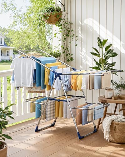 Sakugi Clothes Drying Rack, Foldable 2-Level with 55.5" Adjustable Wings