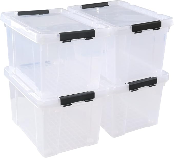 4 Pack 22 L Clear Plastic Storage Box - Image 7
