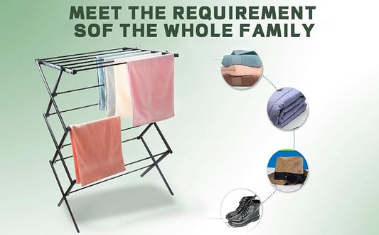 3 Tiers Foldable Clothes Drying Rack, Vertical Laundry Rack Portable and - Image 2