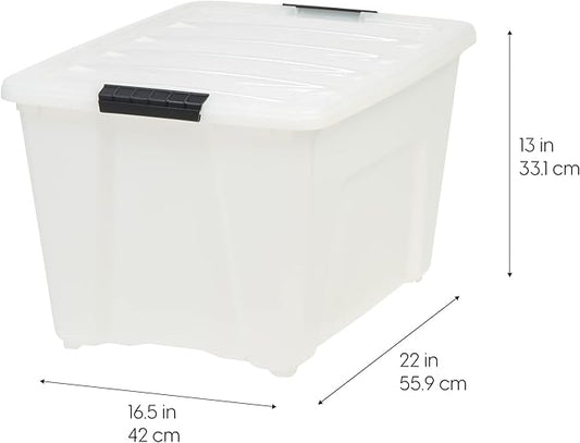 IRIS USA 54 Qt Stackable Plastic Storage Bins - Image 2
