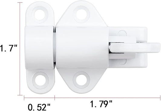 2 Packs Self-Closing Latches,White Spring Door Lock,Resilient Bolt Latch - Image 2