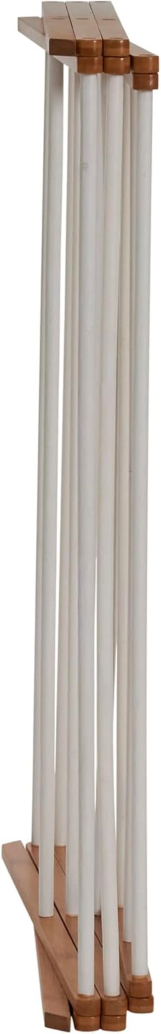 Household Essentials Bamboo Folding Clothes Drying Rack | White Finish, 11 Do...