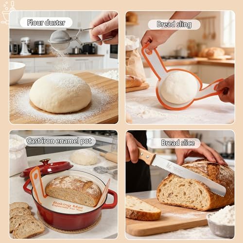 All-Inclusive Sourdough Starter Kit with Enameled Cast Iron Dutch Oven & ...