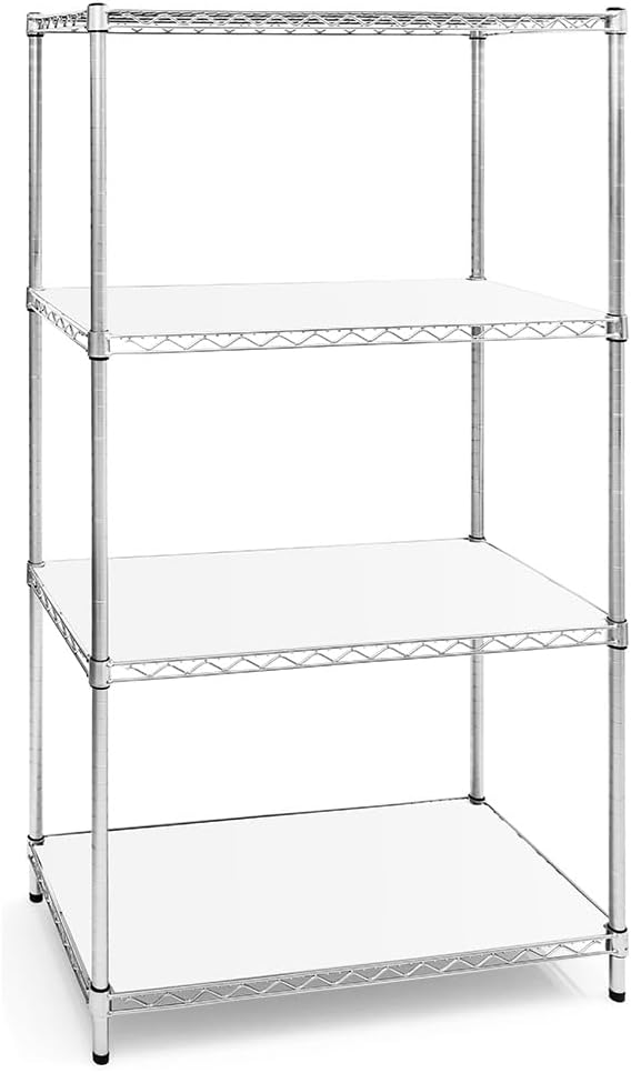 Shelving Inc. 12" d x 42" w Poly Wire Shelf Liners, White, 4 Count