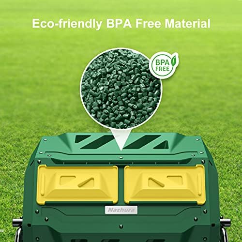 Compost Tumbler Bin Composter Dual Chamber 43 Gallon (Bundled with Pearson
