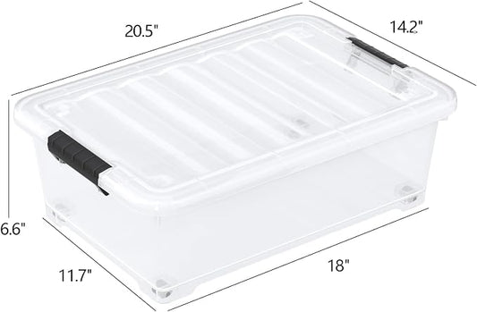 20 Quart Under Bed Shoe Storage Container Bin - Image 2