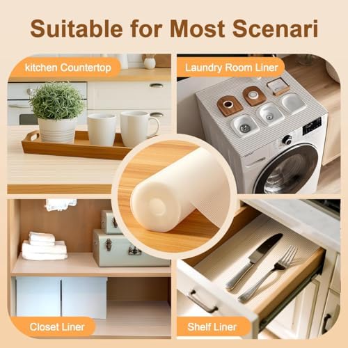 FEXIA Shelf Liner 2 Rolls 24IN x 20FT for Kitchen Cabinet Drawer, Fridge